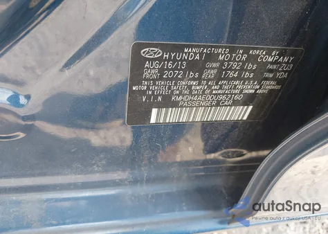 2013 Hyundai Elantra Gls z USA, uszkodzony, nr VIN KMHDH4AE0DU962160